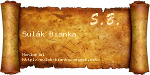 Sulák Bianka névjegykártya